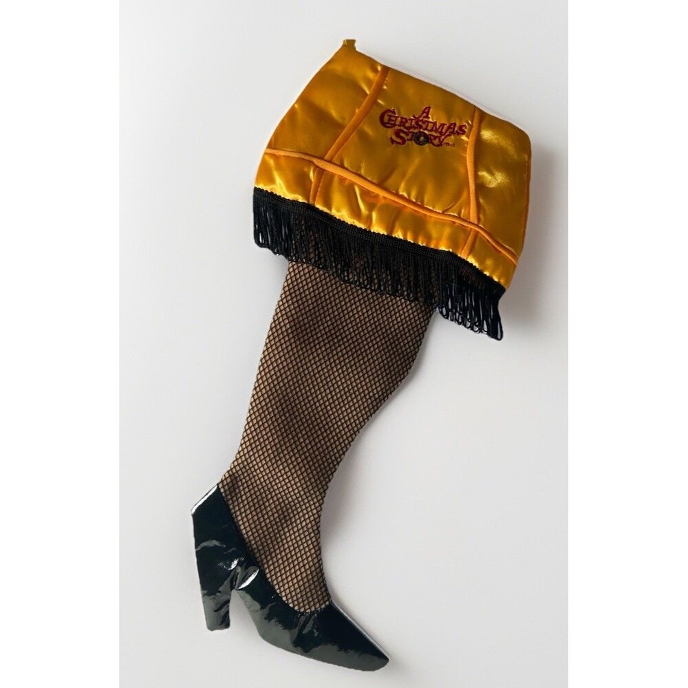 A Christmas Story Yellow Leg Lamp Fishnet Stocking Black Heel 19.5"